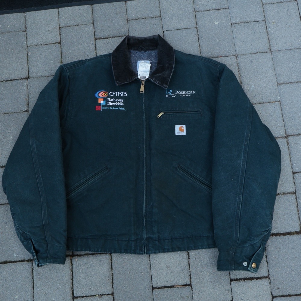 Carhartt J01 BLK Size 46 Regular Detroit Jacket Faded Black Made in USA